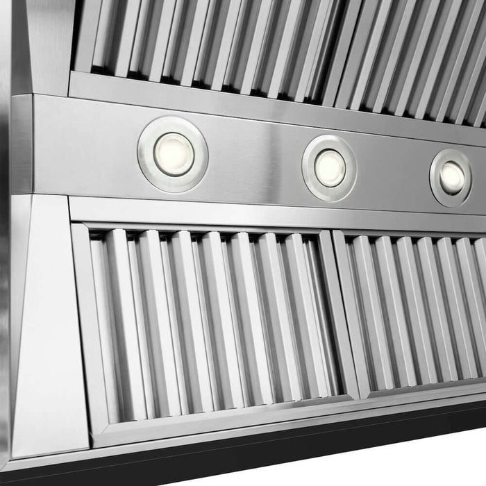 ZLINE Wooden Wall Mount Range Hood in Rustic Black Finish 355CC-36