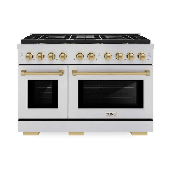 ZLINE 48"Gas Range, Convection Oven Stainless Steel, Champagne Bronze, SGRZ-48-CB