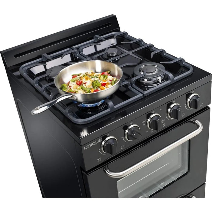UNIQUE Classic 24" White Off Grid Propane Range, UGP-24G OF1 B