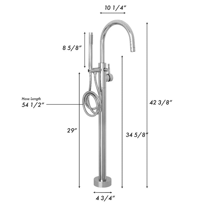 ZLINE Emerald Bay Bath Tub Filler in Chrome EMBY-BTF-CH