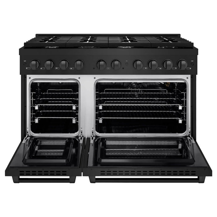 ZLINE 48 in.Gas Range, Convection Gas Oven, Black Stainless Steel, SGRB-48