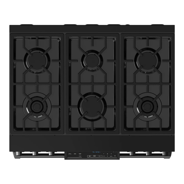 Gordon Ramsay by THOR Kitchen 36"Professional Natural Gas Range, Matte Black, RSG36B