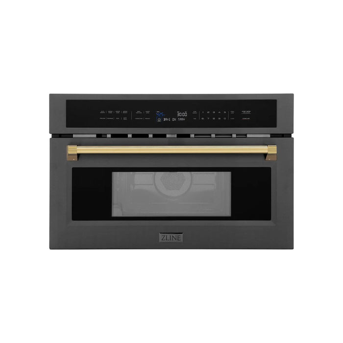 ZLINE 30” Convection Microwave, Black Stainless, Gold MWOZ-30-BS-G