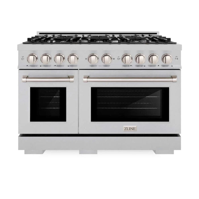 ZLINE 48" Select Dual Fuel Range Gas Cooktop Electric Convection Oven DuraSnow® Stainless Steel HDRS-48