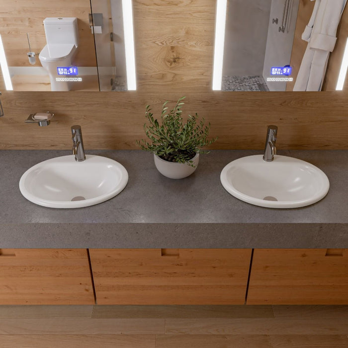 ALFI brand White 21" Oval Drop In Ceramic Sink, Faucet Hole ABC802