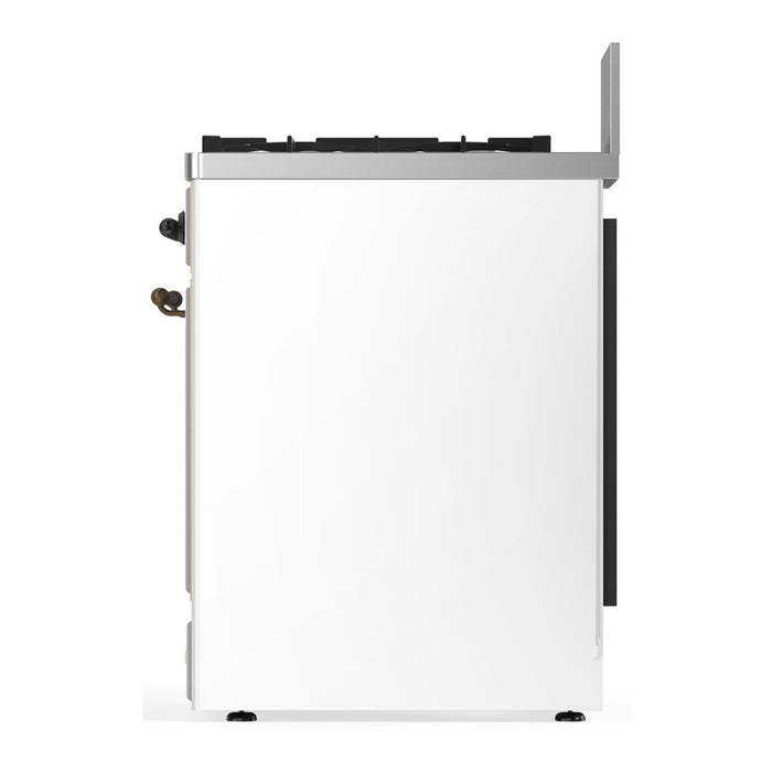 ILVE Majestic III 30" Dual Fuel, Natural Gas, Range, White, Copper Trim UM30NR3WHP