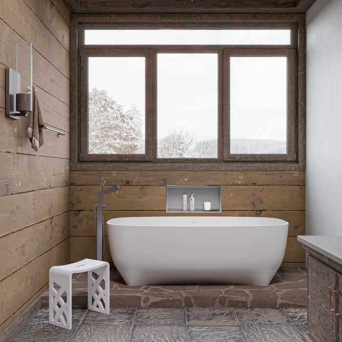 ALFI brand 67" White Matte Solid Surface Resin Bathtub AB9980