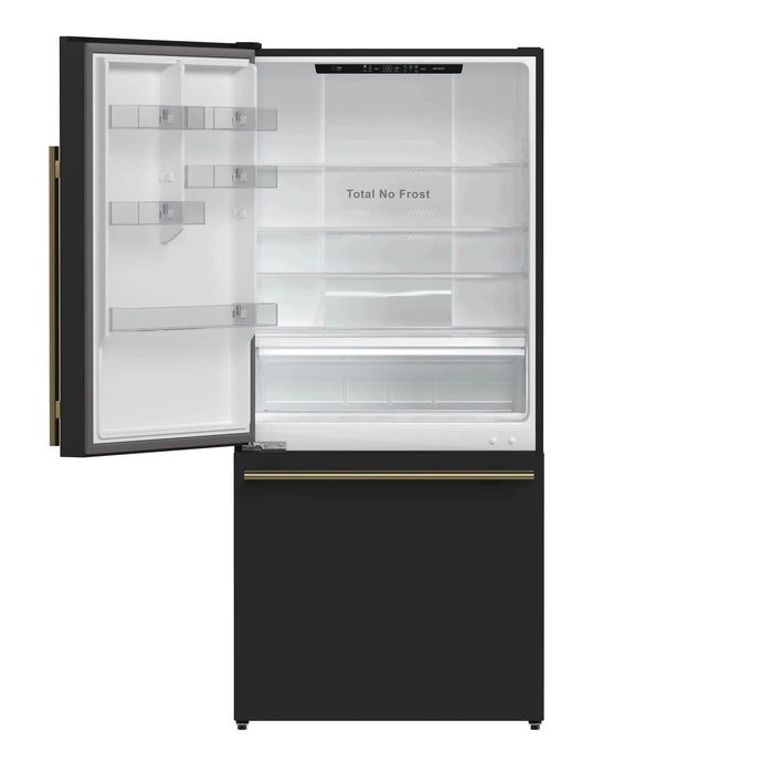 FORNO Espresso Milano 31" Left Swing Refrigerator FFFFD1786-31BLK