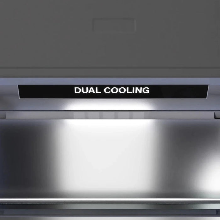 ZLINE 36" Built-In Bottom Freezer Refrigerator with Water Dispenser, Ice Maker, Stainless Steel, Graphite Gray Interior, Champagne Bronze GRBIVZ-304-36CB