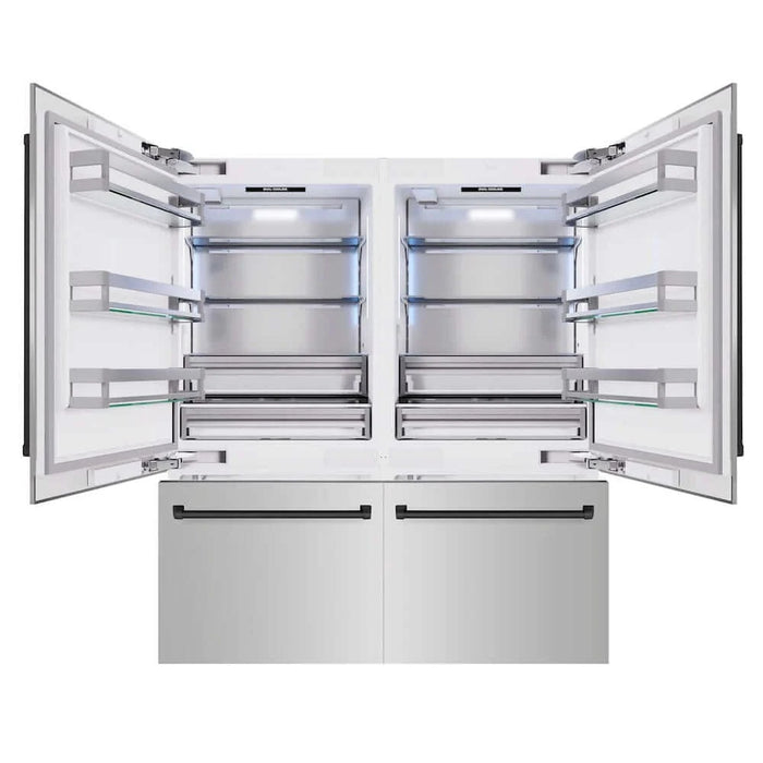 ZLINE 72" Built-In Bottom Freezer Refrigerator,Water Dispenser, Ice Maker, Matte Black RBITZ-304-72MB