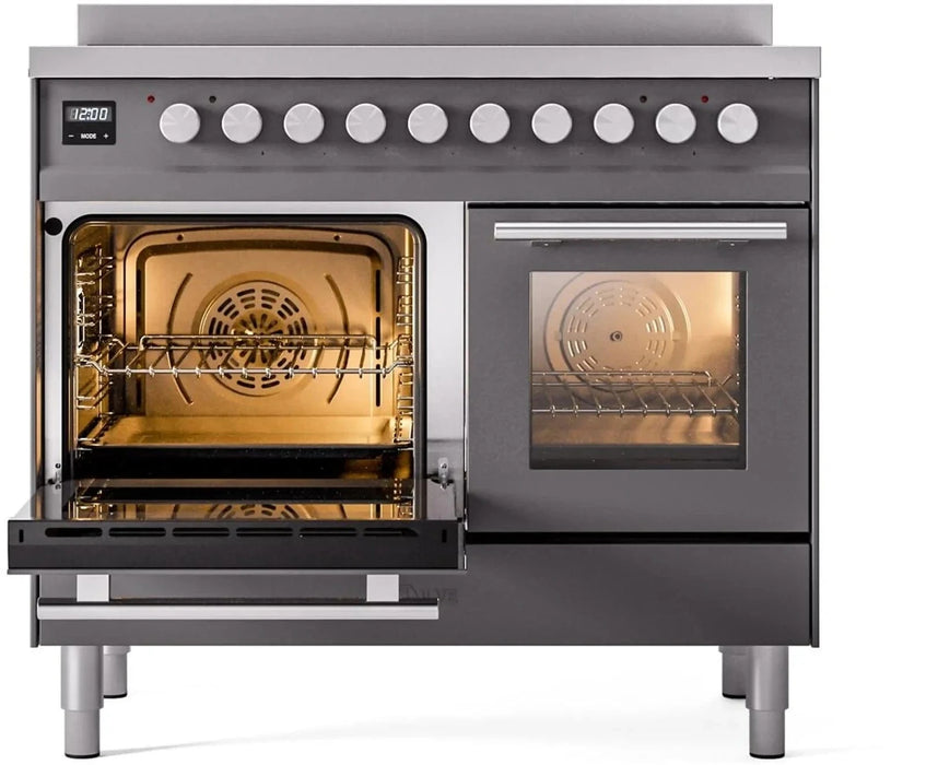 ILVE 40"Professional Plus Induction Range, Matte Graphite UPDI406WMPMG
