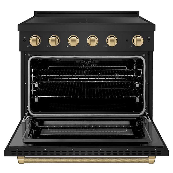 ZLINE 36" Paramount Induction Range, Cooktop, Electric Convection Oven, Accents, Helix Handle and knobs SINRBZ-36 (Copy)