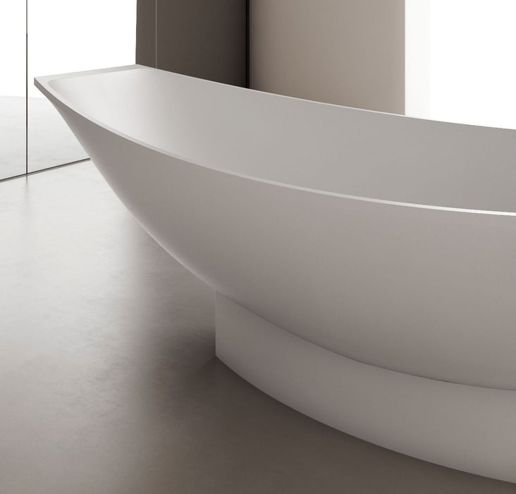 ALFI brand White Matte 71" Solid Surface Resin Free Standing Hammock Style Bathtub AB9991