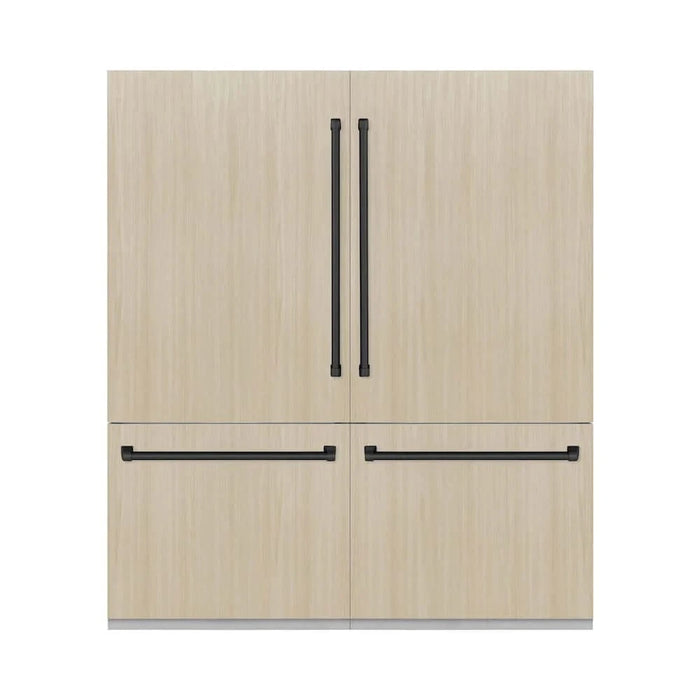 ZLINE 72" Panel Ready Built-In Bottom Freezer Refrigerator,Water Dispenser, Ice Maker, Matte Black RBITZ-72-MB