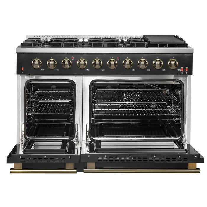 FORNO Galiano 48" Gas on Gas Range FFSGS6244-48BLK