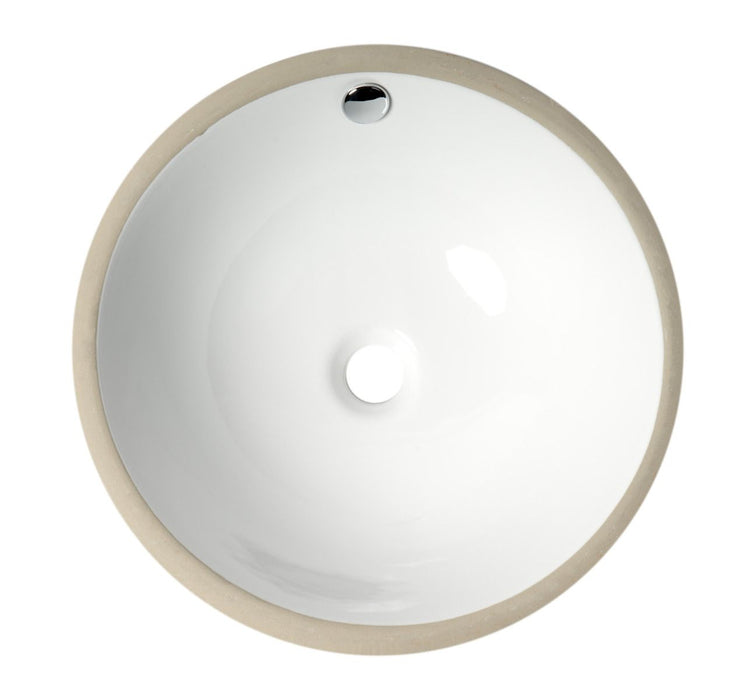 ALFI brand White 17" Round Undermount Ceramic Sink ABC601