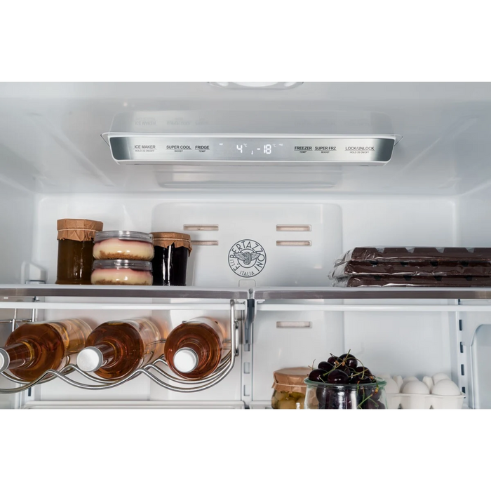 Bertazzoni 36" Freestanding 4-Door French Door Refrigerator, REF36FDFIXNV