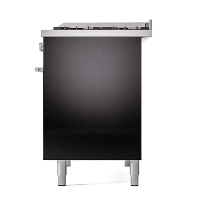 ILVE 40"Professional Plus Liquid Propane Dual Fuel Range, Glossy Black UPD40FQMPBKLP
