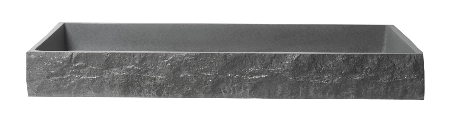 ALFI brand 39" Solid Concrete Gray Matte Trough Sink for the Bathroom ABCO39TR