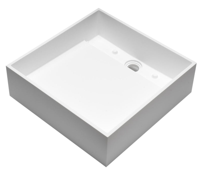 ALFI brand 14" Square White Matte Solid Surface Resin Sink ABRS14S