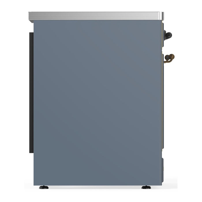 ILVE 30"Majestic III Induction Range, Blue Grey, Burnished Trim UMIB30QNR3BGB