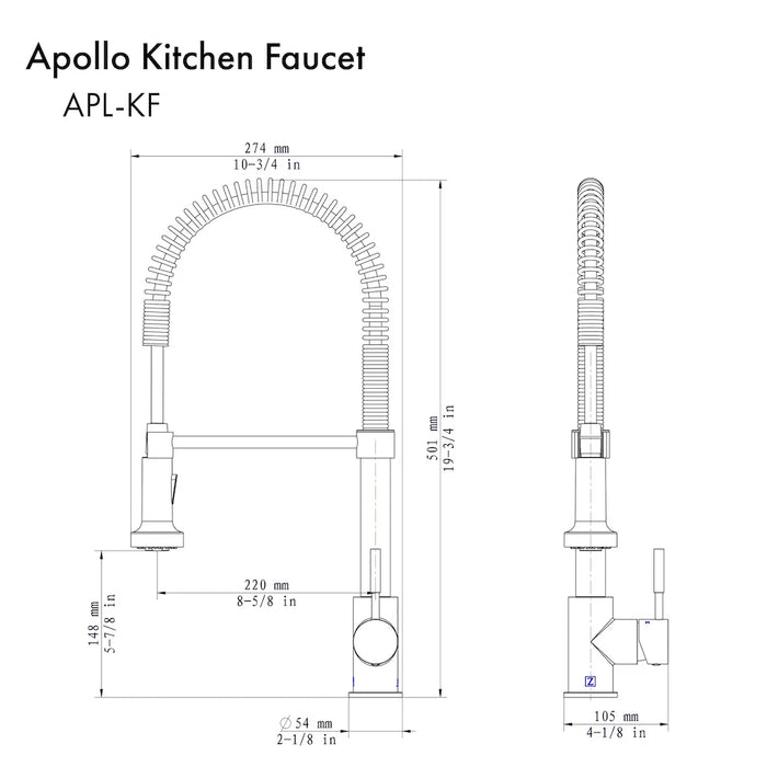 ZLINE Apollo Kitchen Faucet, APL-KF-CB