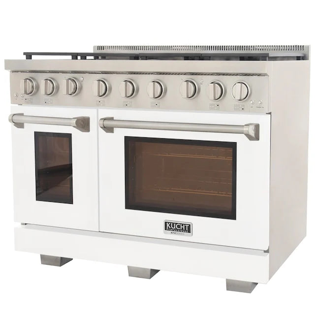 Kucht 48" Professional Gas Range, 7 Burners, Grill/Griddle, KFX480-W