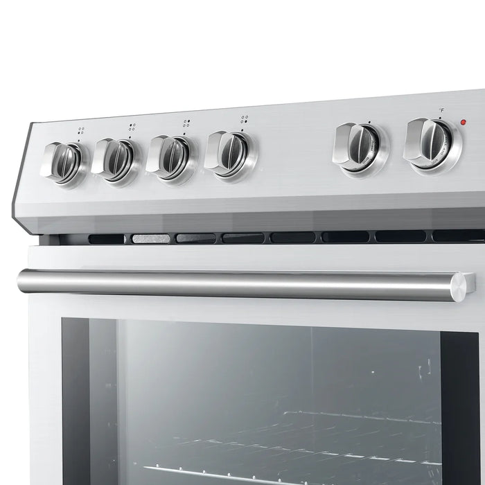 Forno 2-Piece White Kitchen Bundle - 30" Electric Range, 36" Bottom Freezer Refrigerator - Interior View
