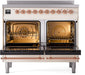 ILVE Nostalgie II 40" Electric Range, Antique White, Copper Trim UPDI406NMPAWP ILVE