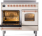 ILVE Nostalgie II 40" Electric Range, Antique White, Copper Trim UPDI406NMPAWP ILVE