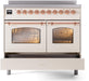 ILVE Nostalgie II 40" Electric Range, Antique White, Copper Trim UPDI406NMPAWP ILVE