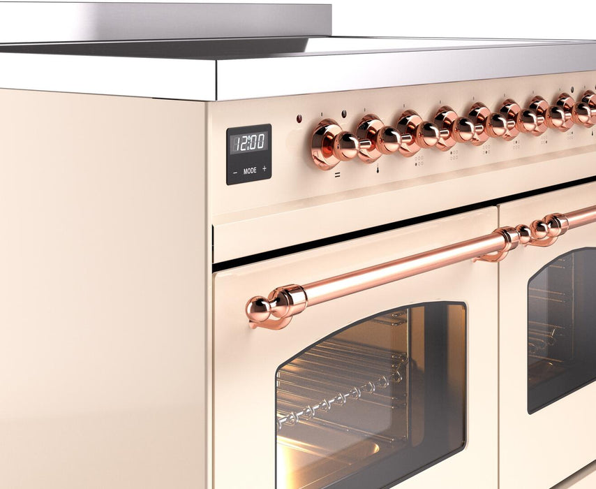 ILVE Nostalgie II 40" Electric Range, Antique White, Copper Trim UPDI406NMPAWP ILVE