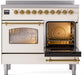 ILVE Nostalgie II 40" Electric Range, Antique White, Brass Trim UPDI406NMPAWG ILVE