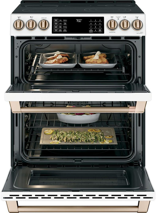Café™ 30" Smart Slide-In, Front-Control, Radiant and Convection Double-Oven Range, CES750P4MW2 Café