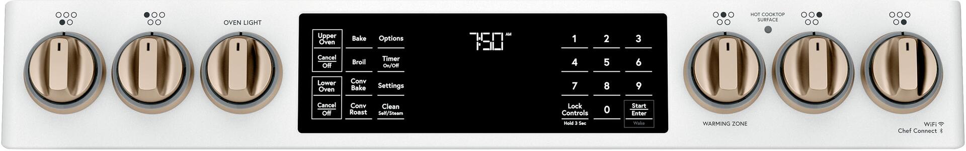 Café™ 30" Smart Slide-In, Front-Control, Radiant and Convection Double-Oven Range, CES750P4MW2 Café