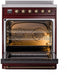 ILVE Nostalgie II 30" Electric Range, Burgundy, Bronze Trim UPI304NMPBUB ILVE