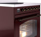 ILVE Nostalgie II 30" Electric Range, Burgundy, Bronze Trim UPI304NMPBUB ILVE