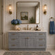 60 Inch Grey Shaker Single Sink Bathroom Vanity with Drawers