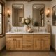 60 Inch Hickory Shaker Double Sink Bathroom Vanity with Drawers