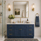 60 Inch Navy Blue Shaker Single Sink Bathroom Vanity with Drawers