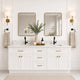 60 Inch White Shaker Double Sink Bathroom Vanity with Drawers
