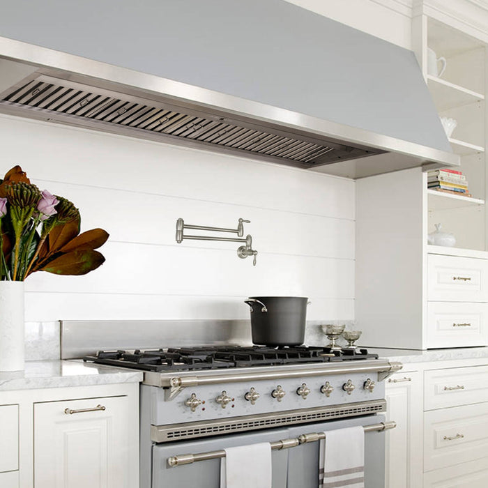 Nauxus 60 Inch Range Hood Insert with 1200 CFM Powerful Suction, Ultra Quiet Ducted Stainless Steel Kitchen Stove Vent Hood with Dimmable LED Lights, Timer, 4-Speed Touch Control , NX-19IL-60