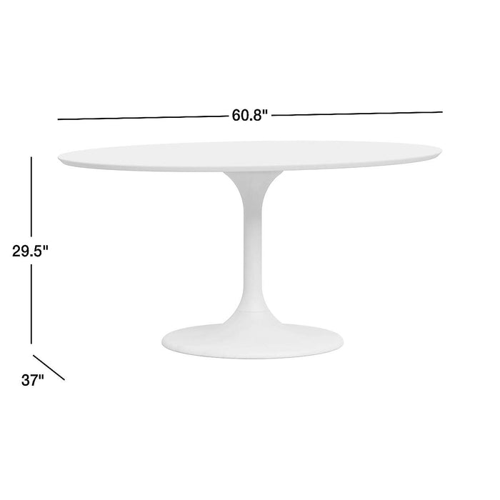 Nero 60" Natural Wood Oval Dining Table 614045