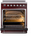 ILVE Nostalgie II 30" Electric Range, Burgundy, Chrome Trim UPI304NMPBUC ILVE