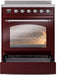 ILVE Nostalgie II 30" Electric Range, Burgundy, Chrome Trim UPI304NMPBUC ILVE