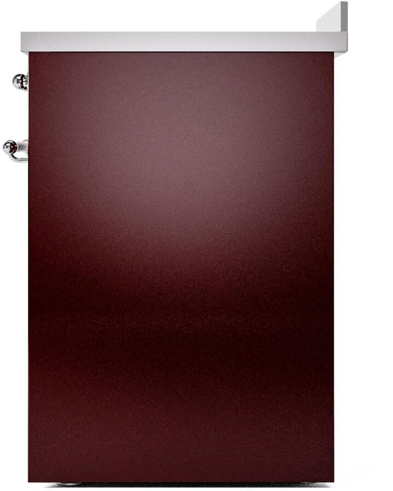 ILVE Nostalgie II 30" Electric Range, Burgundy, Chrome Trim UPI304NMPBUC ILVE