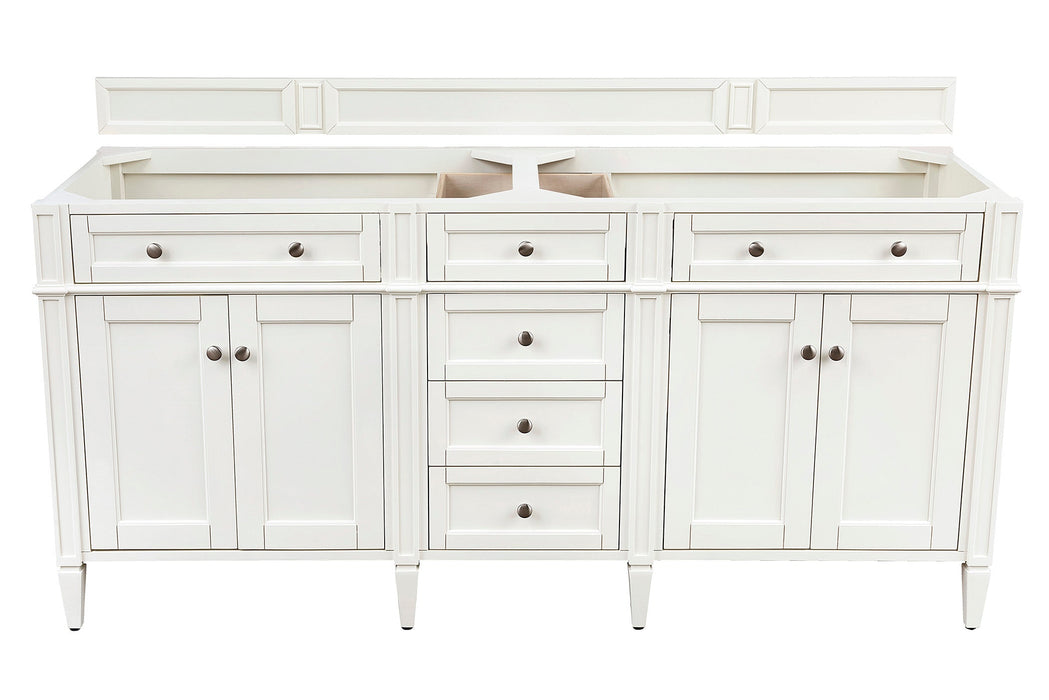James Martin Brittany 72" Double Bathroom Vanity, Bright White