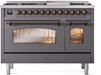 ILVE Nostalgie II 48" Dual Fuel Liquid Propane Range, Matte Graphite, Bronze Trim UP48FNMPMGBLP ILVE