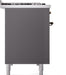 ILVE Nostalgie II 48" Dual Fuel Liquid Propane Range, Matte Graphite, Bronze Trim UP48FNMPMGBLP ILVE