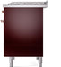 ILVE Nostalgie II 40" Dual Fuel Natural Glass Range, Burgundy, Copper Trim UPD40FNMPBUP ILVE